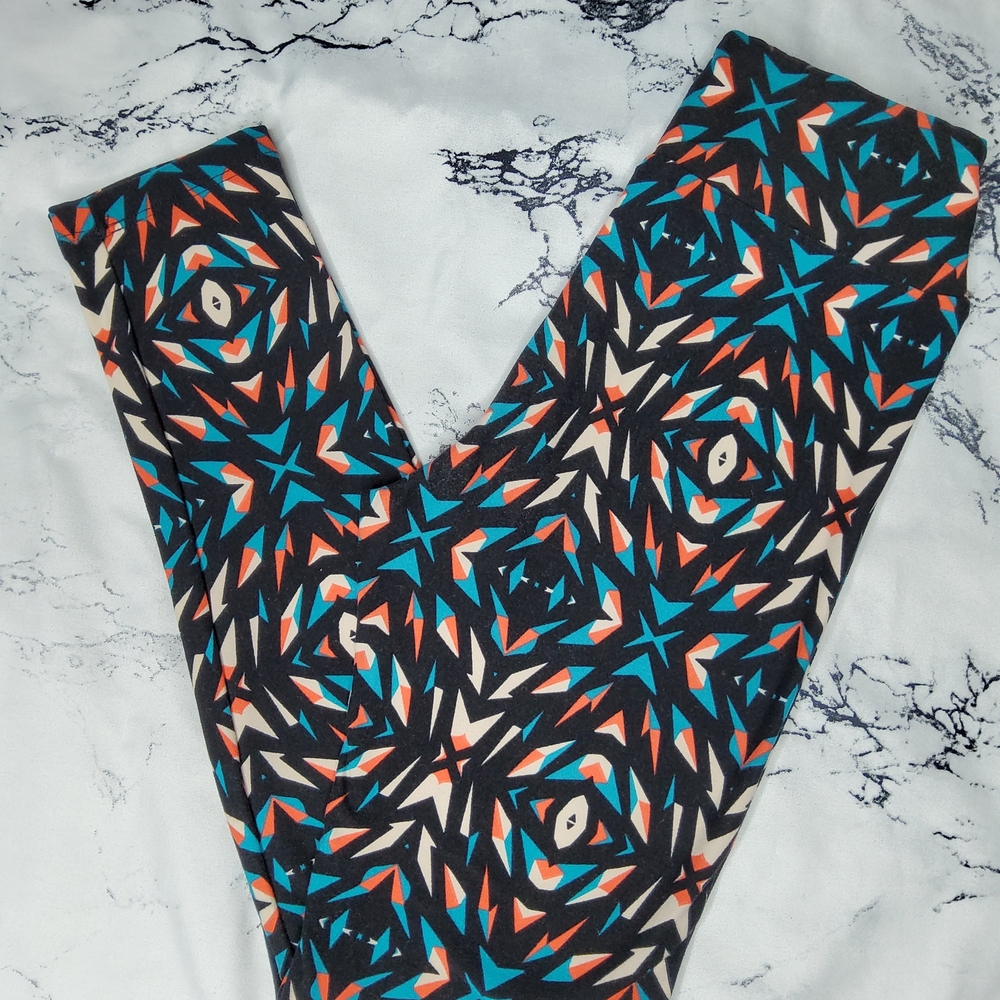 LuLaRoe Geometric Patterned Leggings - Black, Blue, Red